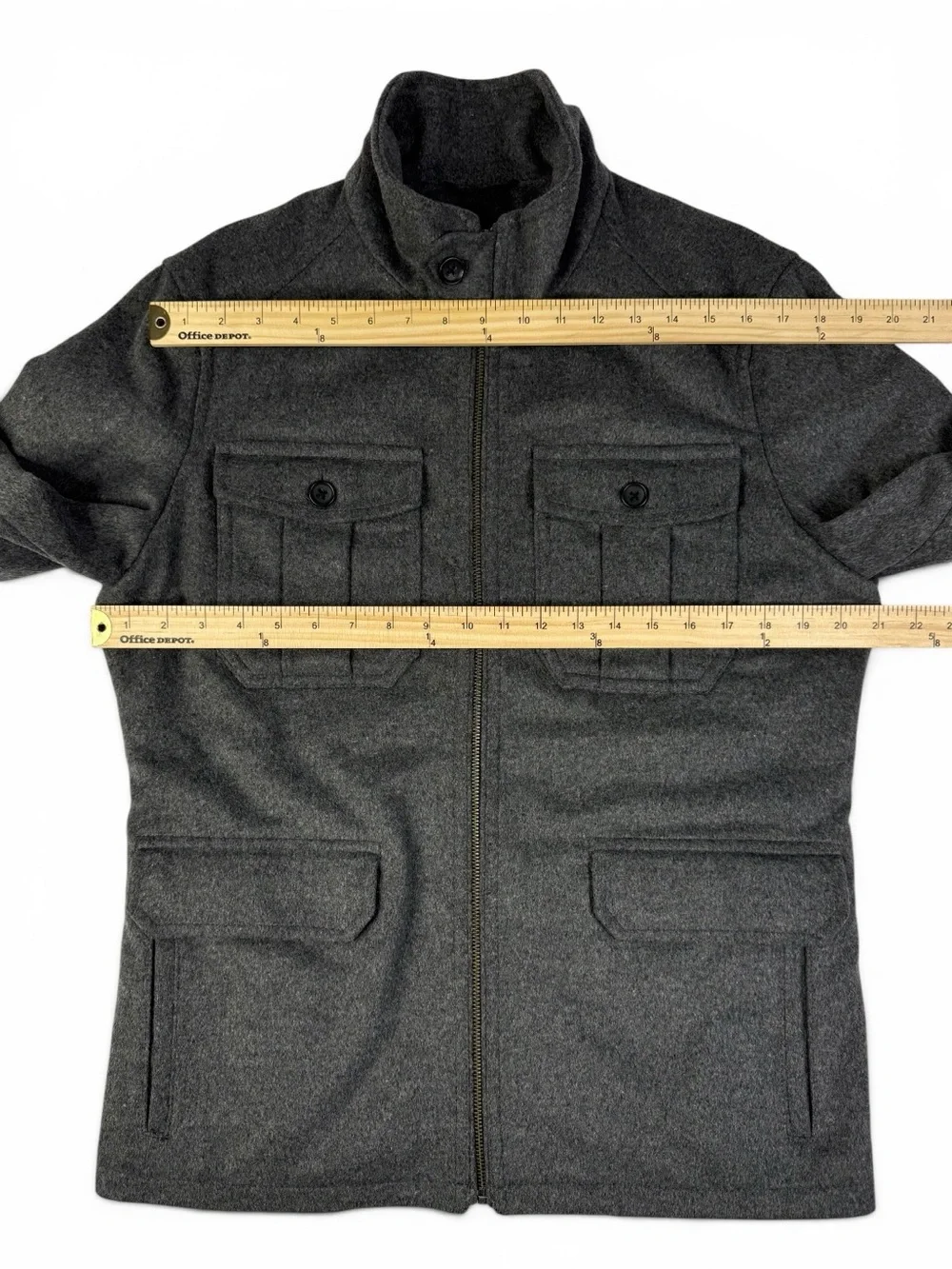 Banana Republic Heritage Wool Moto Field Jacket Gray Quilted Men’s Small